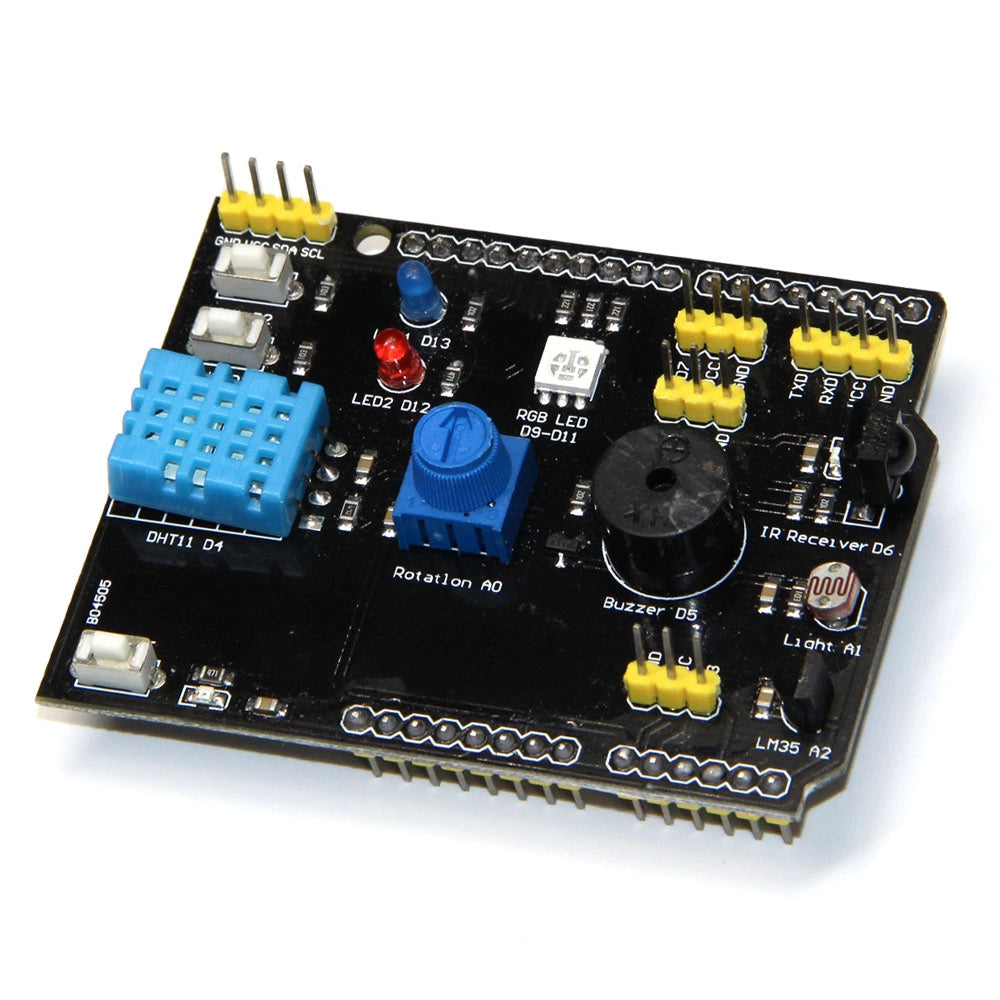 Temperature & Humidity Expansion Board — LM35 + DHT11 Sensor Module